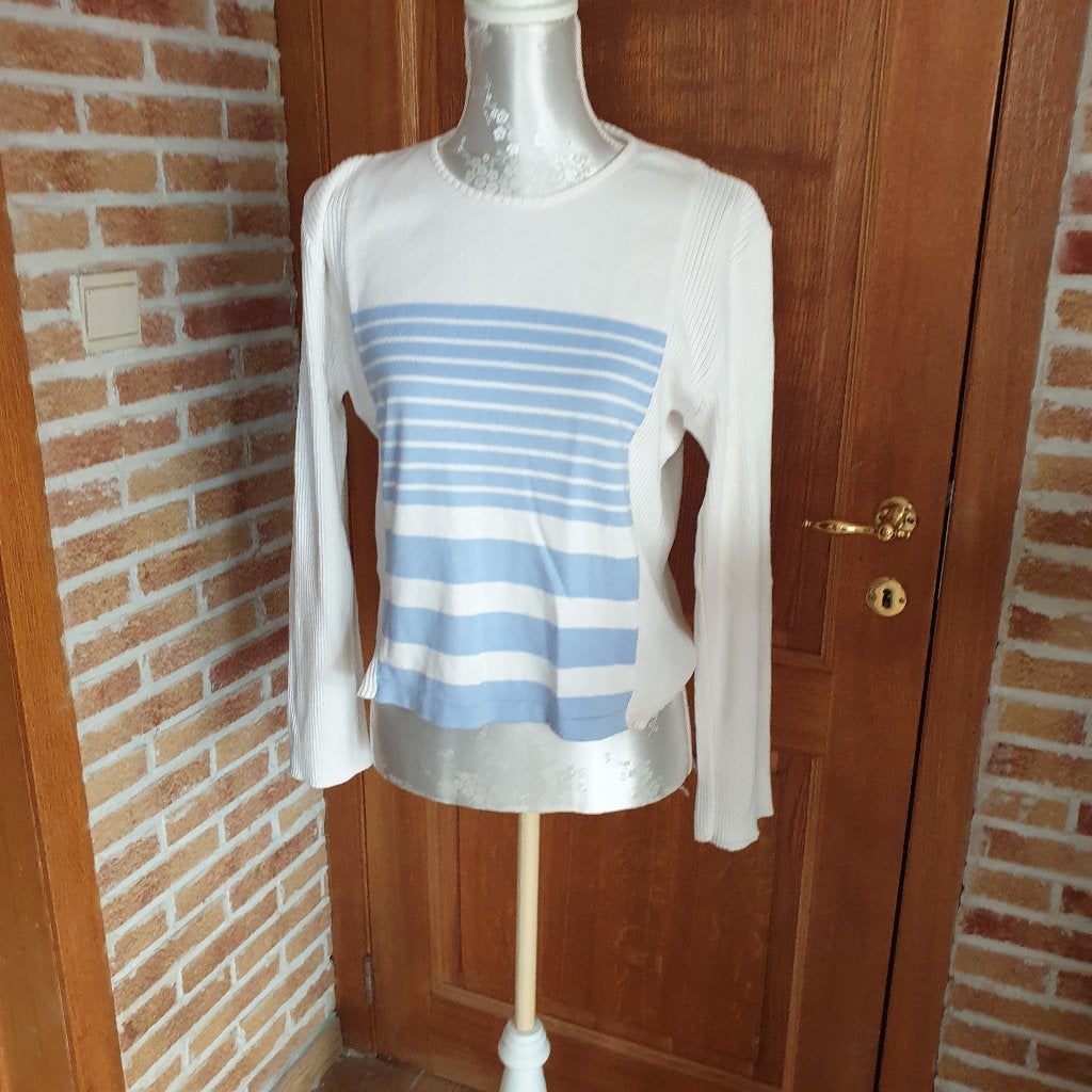 Pull blanc ligné bleu, Vêtements | Femmes, Enlèvement, Bleu