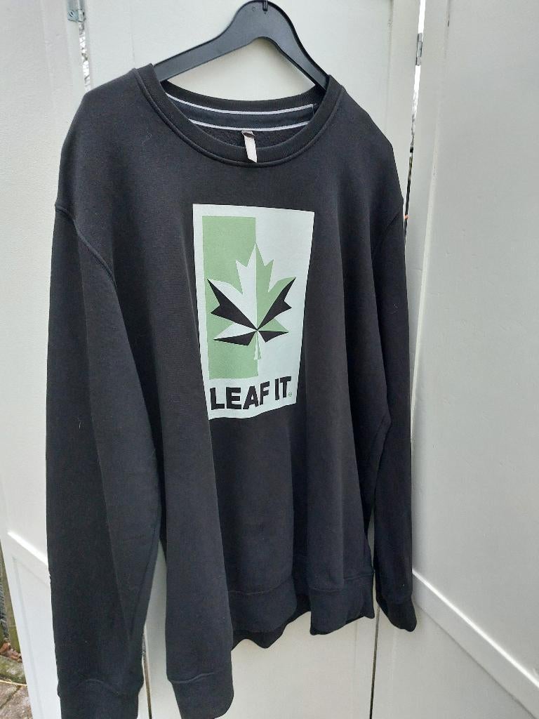 Unieke Kariban Sweater Cannabis Leaf   3Xl, Ophalen, Kariban, Zwart, Overige maten