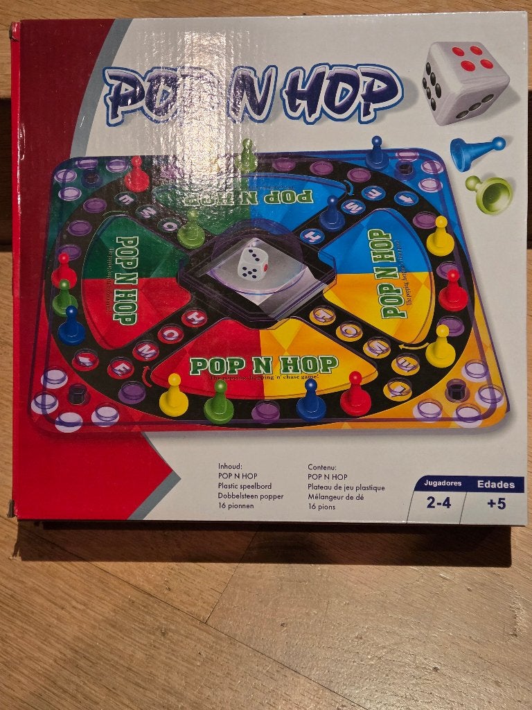 Pop n hop - moderne 'Mens erger je niet' bordspel, Een of twee spelers, Ophalen, Zo goed als nieuw, Andere