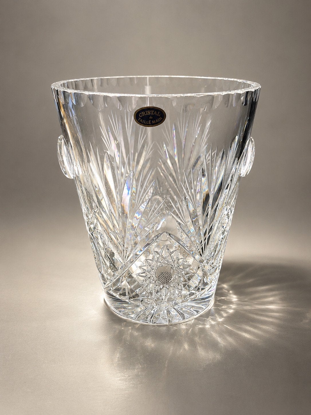 Seau à champagne / rafraîchisseur en cristal taillé main, Antiquités & Art, Enlèvement ou Envoi