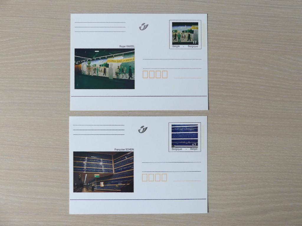 1999 - BK74/BK75 : 2 cartes Raveel et Schein (métro), Enlèvement ou Envoi, Non oblitéré