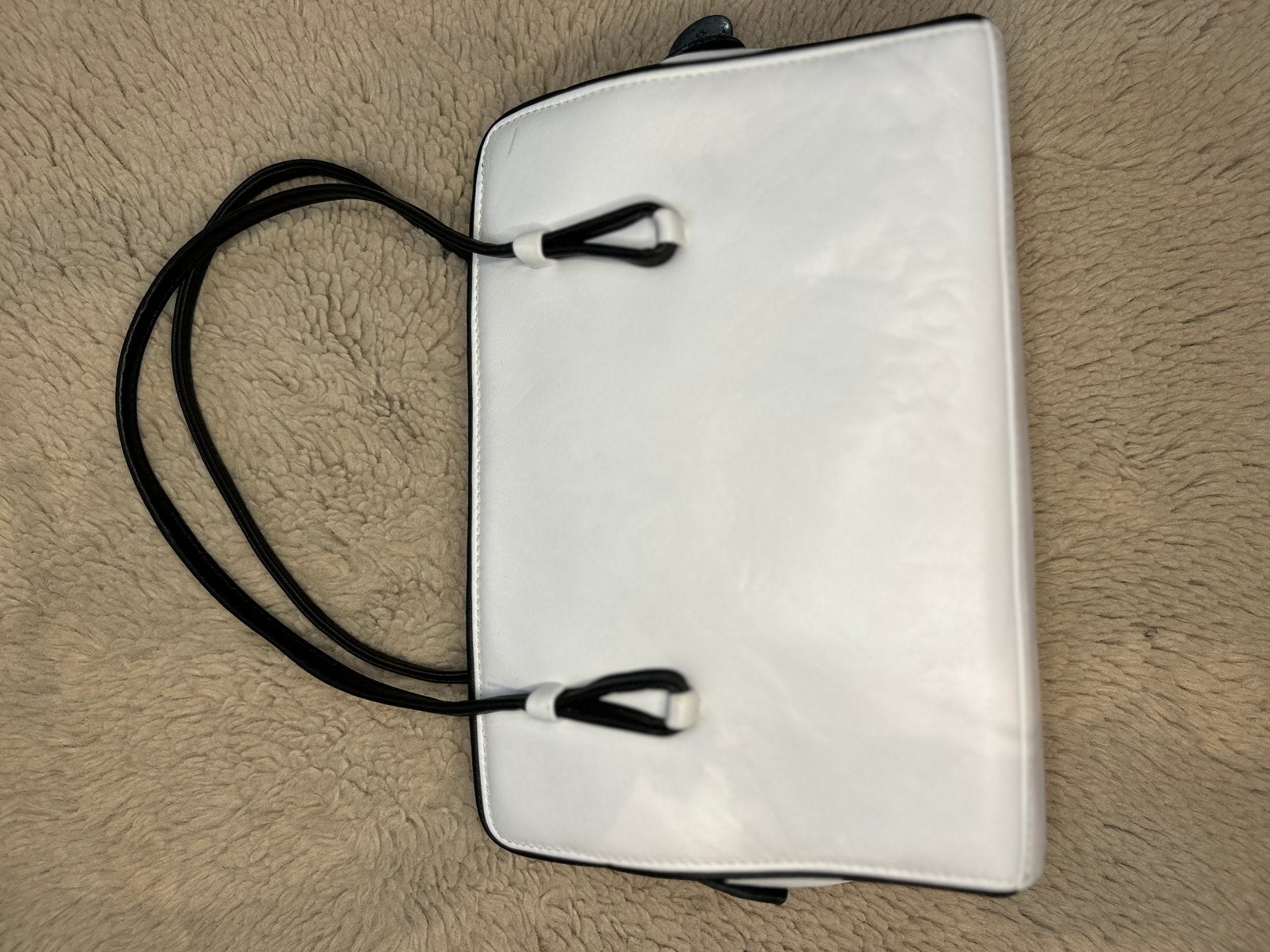 Sac en cuir véritable fait main – Blanc, Envoi, Comme neuf, Blanc, Sac de soirée