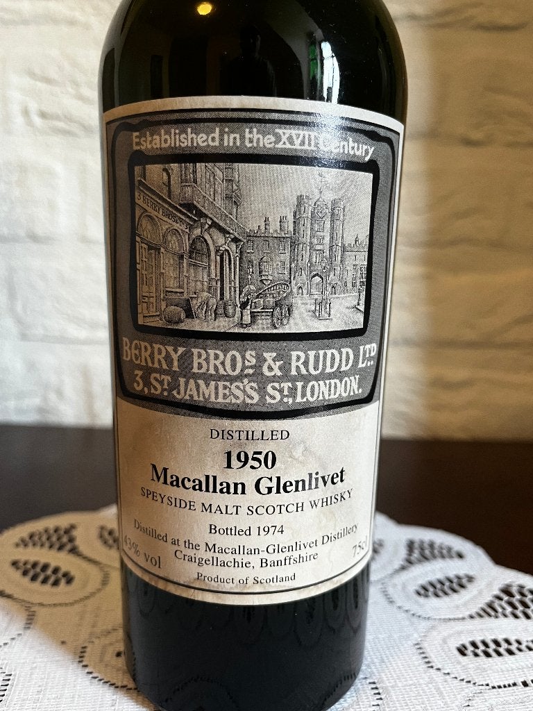 Macallan 1950 Berry Brothers and Rudd bottled 1974, Enlèvement ou Envoi, Pleine