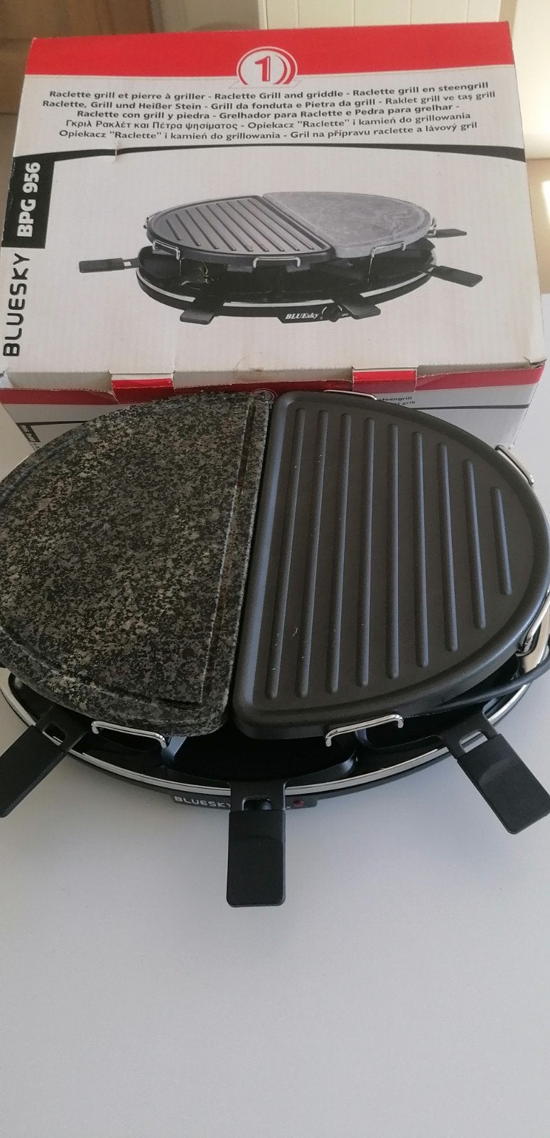 raclette, grill en steengrill Bluesky, Elektronische apparatuur, Ophalen of Verzenden, Zo goed als nieuw, 4 t/m 7 personen