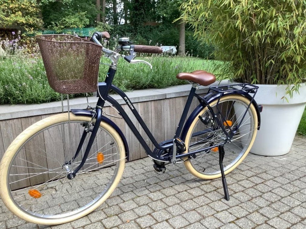 Decathlon Elops 520 stadsfiets Maat L/XL Donkerblauw., Fietsen en Brommers, 53 tot 56 cm, Velgrem, Versnellingen, Zo goed als nieuw