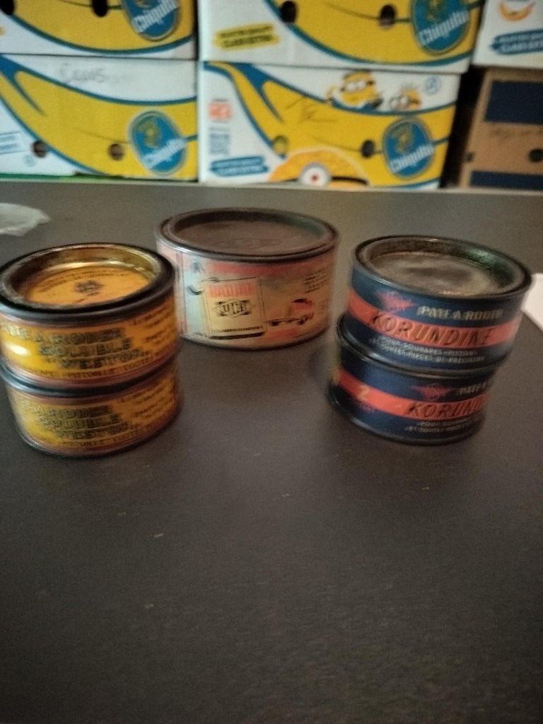 4 x pâte a roder vintage +1 nettoyant pour radiateurs, Enlèvement ou Envoi