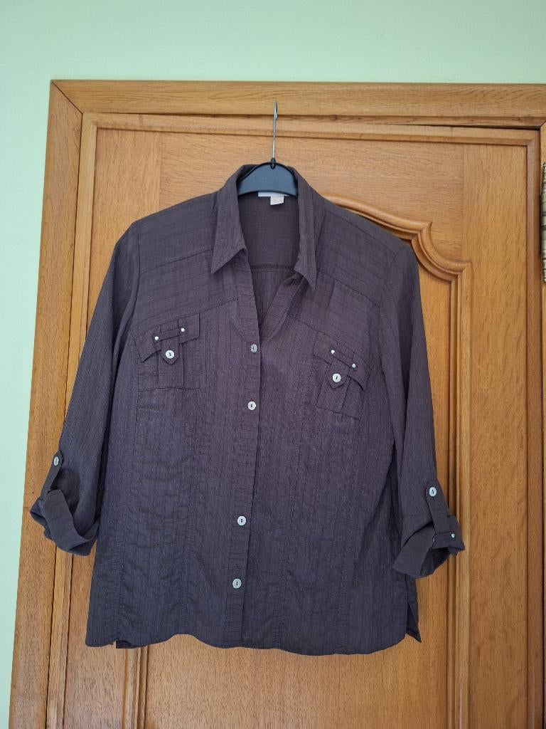 longue chemise brune - "un jour ailleurs" taille 42, Ophalen, Bruin, Zo goed als nieuw, Un jour ailleurs