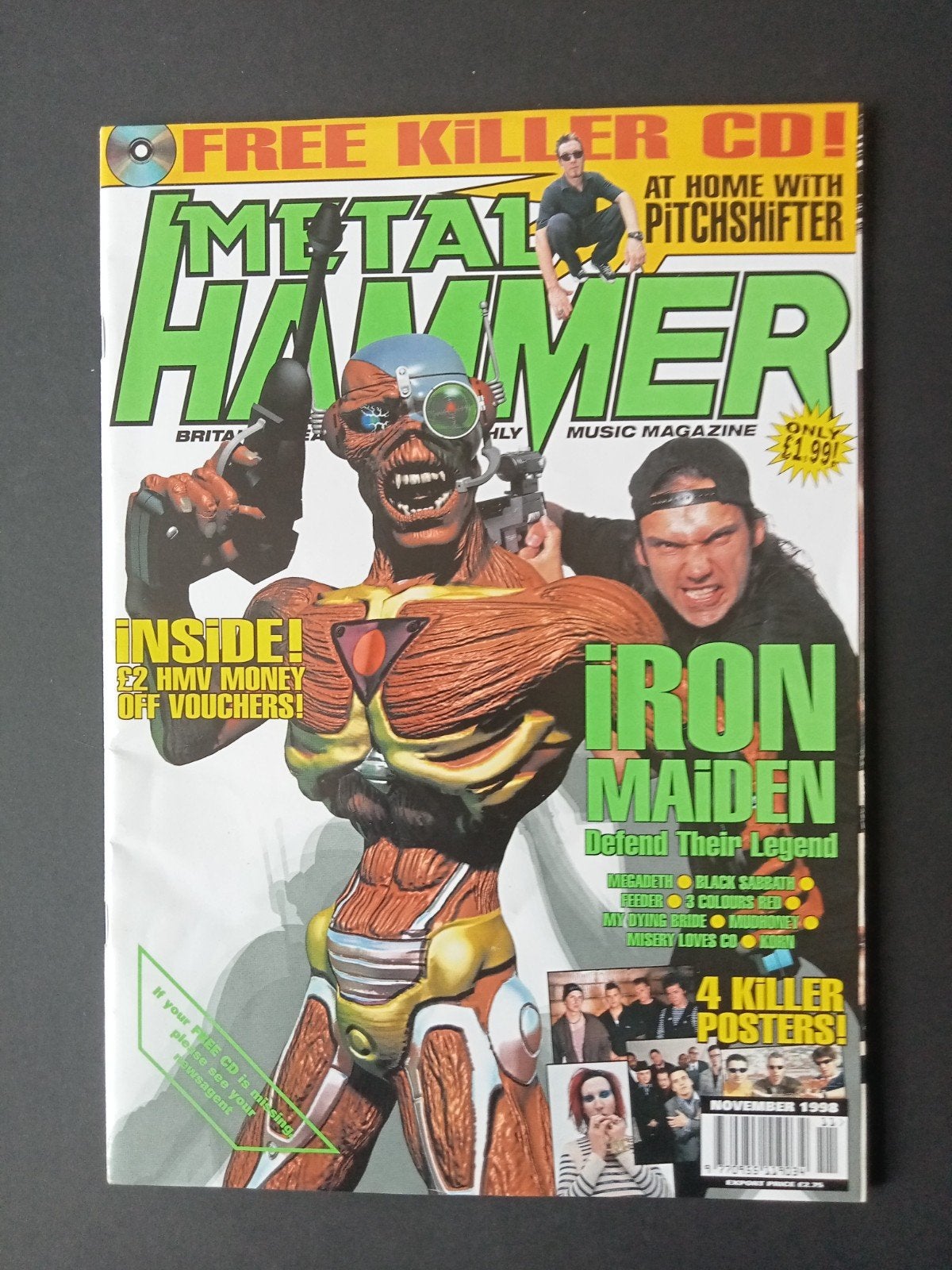Iron Maiden magazine UK Metal Hammer 1998, CD & DVD, Vinyles | Hardrock & Metal, Metal