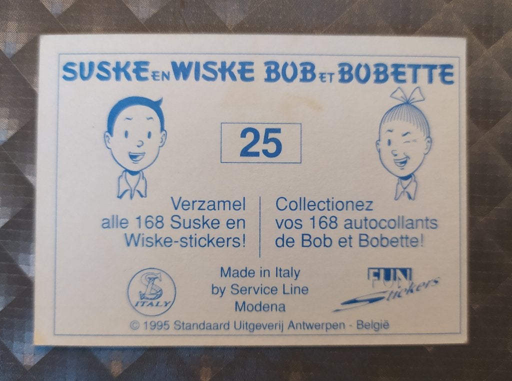 Suske en Wiske fun stickers uit 1995, Enlèvement ou Envoi