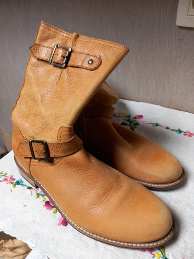 Bottes en cuir, taille 37, Beige, Cypres, Comme neuf, Enlèvement