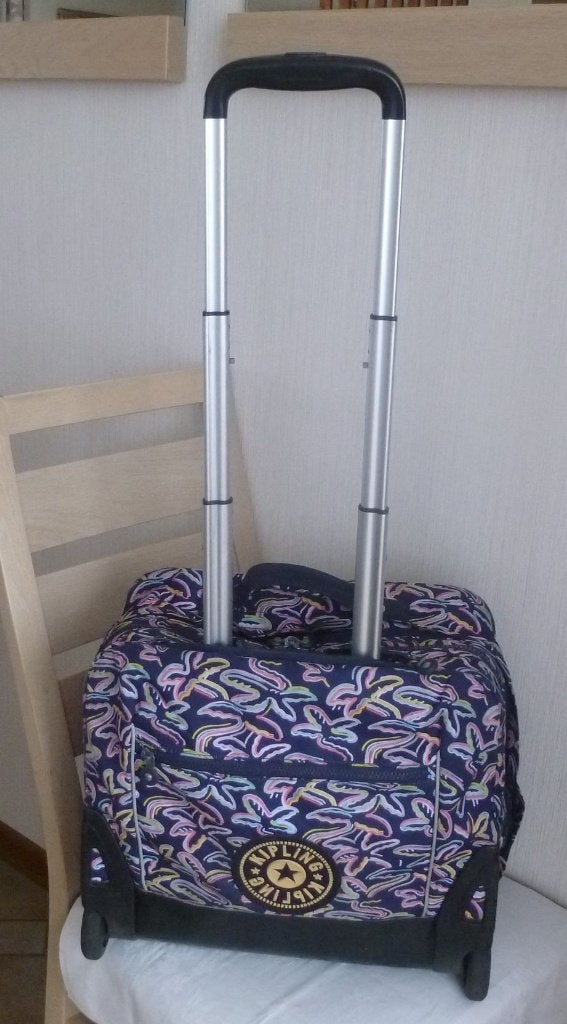 Kipling trolley "giorno" 2 roues et bretelles + singe, Enlèvement ou Envoi, 30 à 40 cm, Autres couleurs, Utilisé