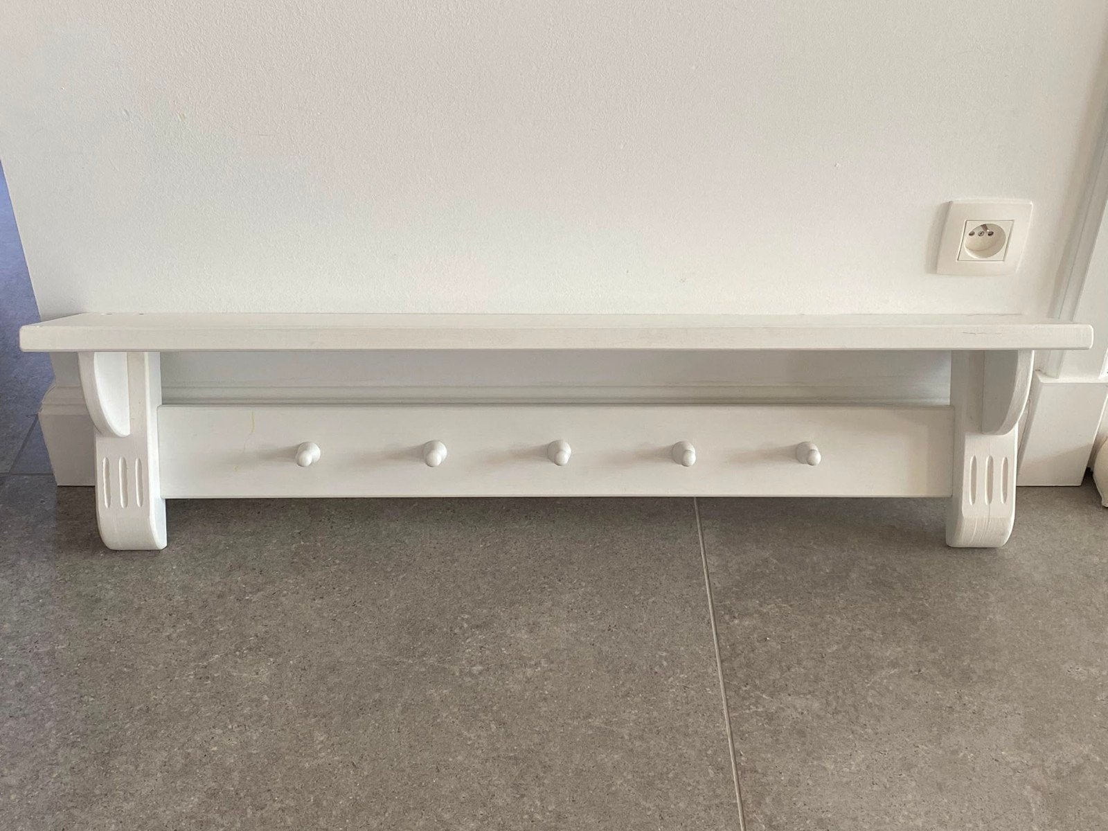 Wandrek, kapstok - wit, Huis en Inrichting, Woonaccessoires | Kapstokken, Ophalen, Zo goed als nieuw, Wandkapstok