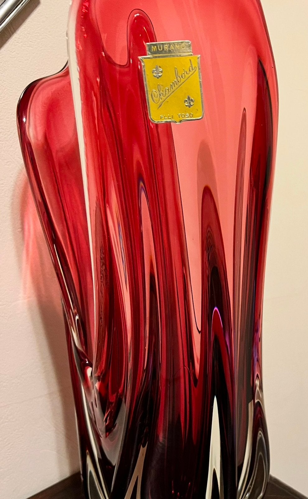 Murano vaas Chambord FLLI Toso,H:52 cm x B:15 cm, Enlèvement