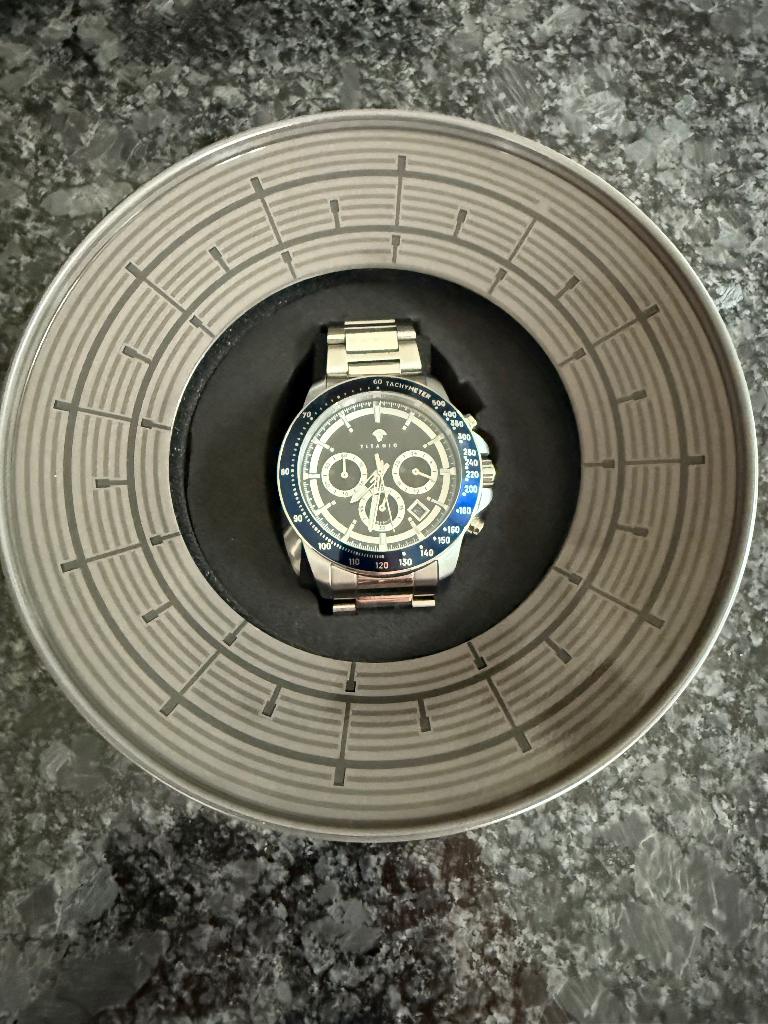 Herenuurwerk Titanio, Handtassen en Accessoires, Horloges | Heren, Overige merken, Staal, Staal, Polshorloge