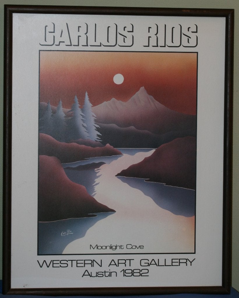 Carlos Rios - Affiche 1982 - Western Art Gallery, Antiek en Kunst, Kunst | Litho's en Zeefdrukken, Met glas, Ophalen of Verzenden