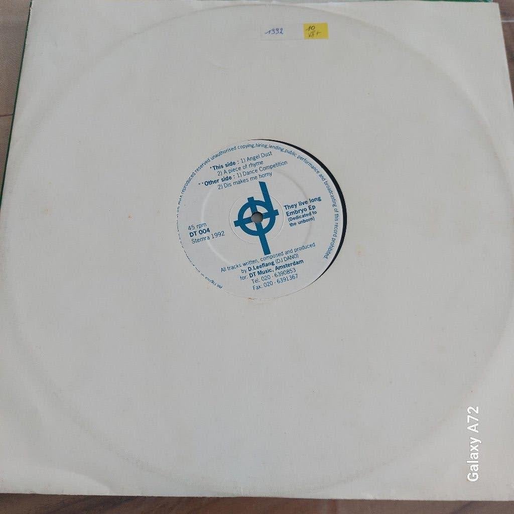 the live long embryo ep 12 inch maxi, CD & DVD, Vinyles | Dance & House, 12 pouces, Enlèvement ou Envoi, EP, EP