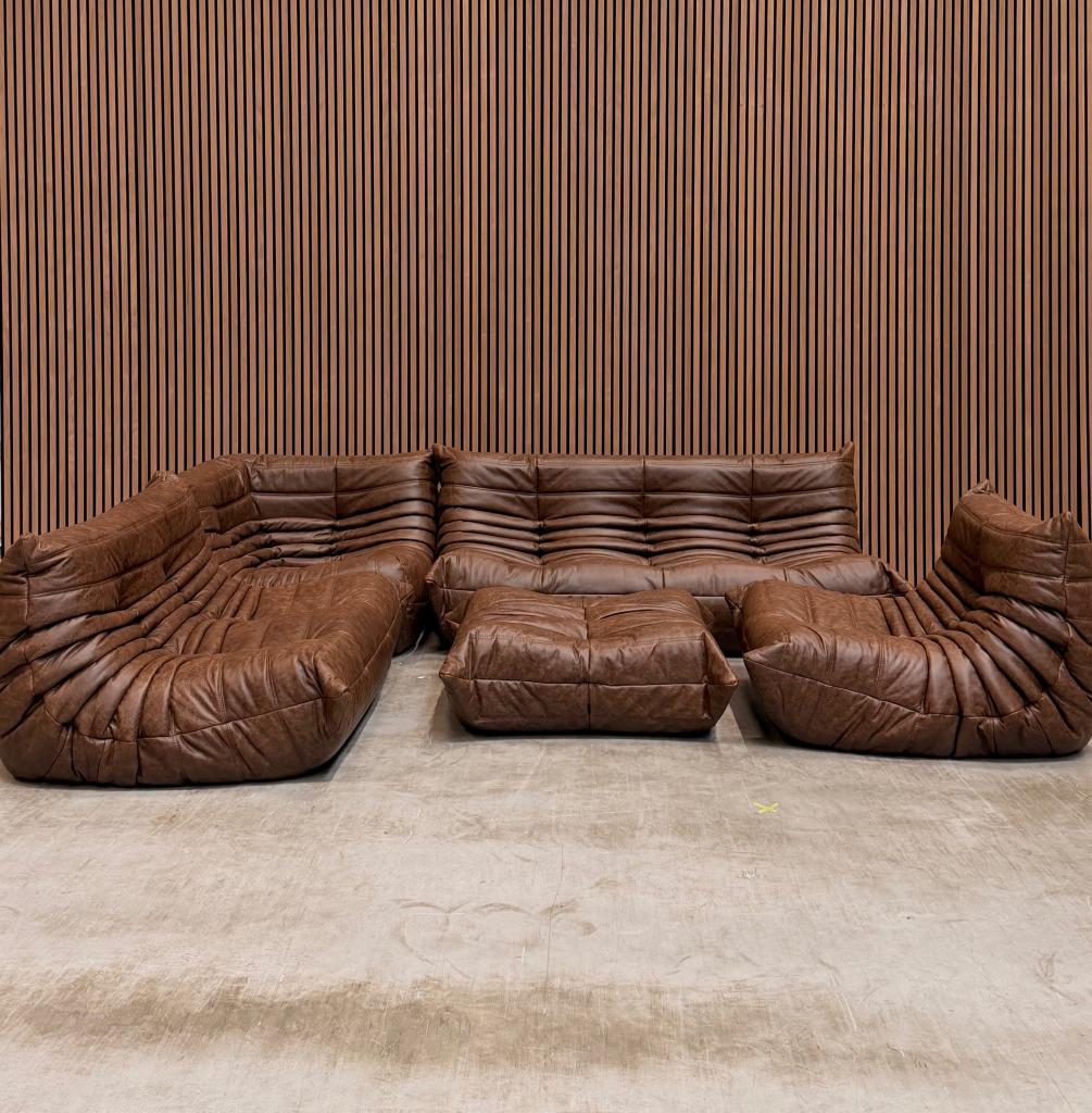 Ligne Roset togo set - mokka vol aniline leder, Enlèvement ou Envoi