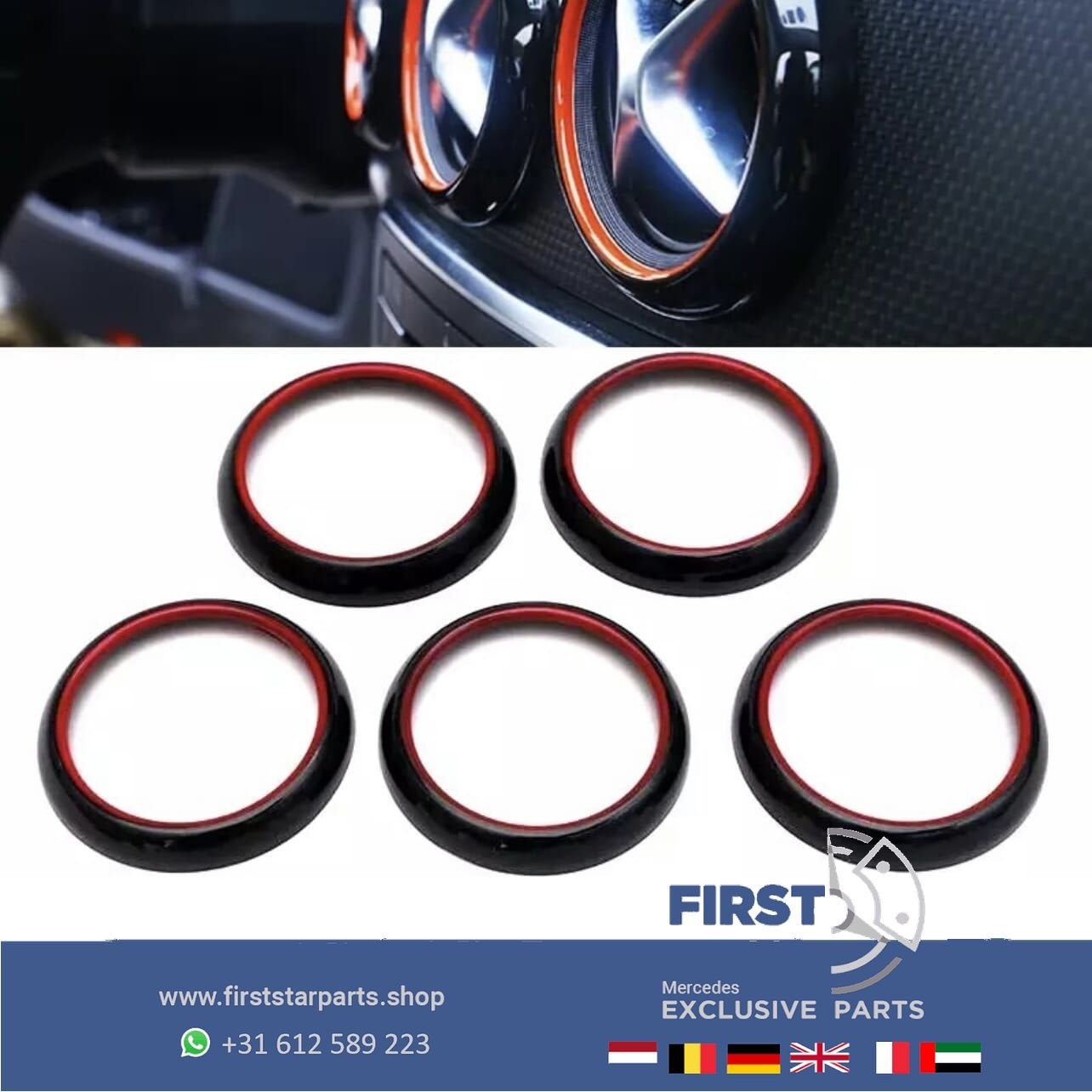 RODE AMG LUCHTROOSTER SET voor Mercedes W176 W117 W156 A45 C, Utilisé, -, -, Enlèvement ou Envoi