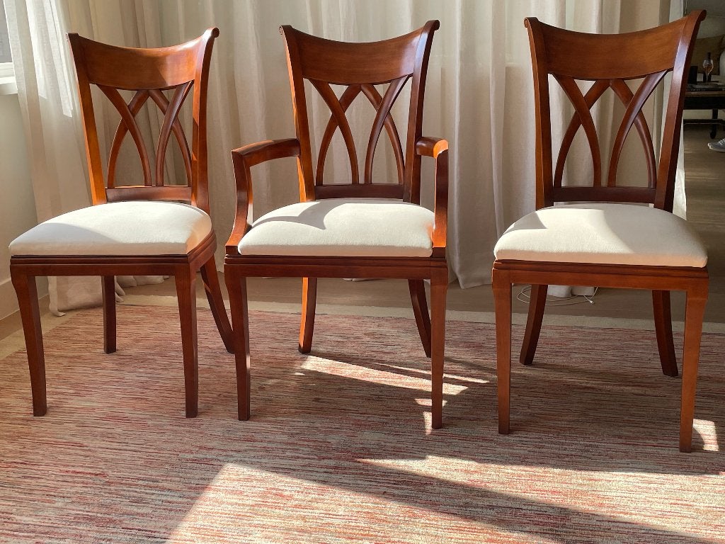 6 Franse kersenhouten eetkamerstoelen, Ophalen