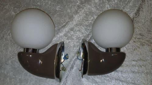 vintage set wandlampen Colani space age bruin, Enlèvement, Maison et Meubles