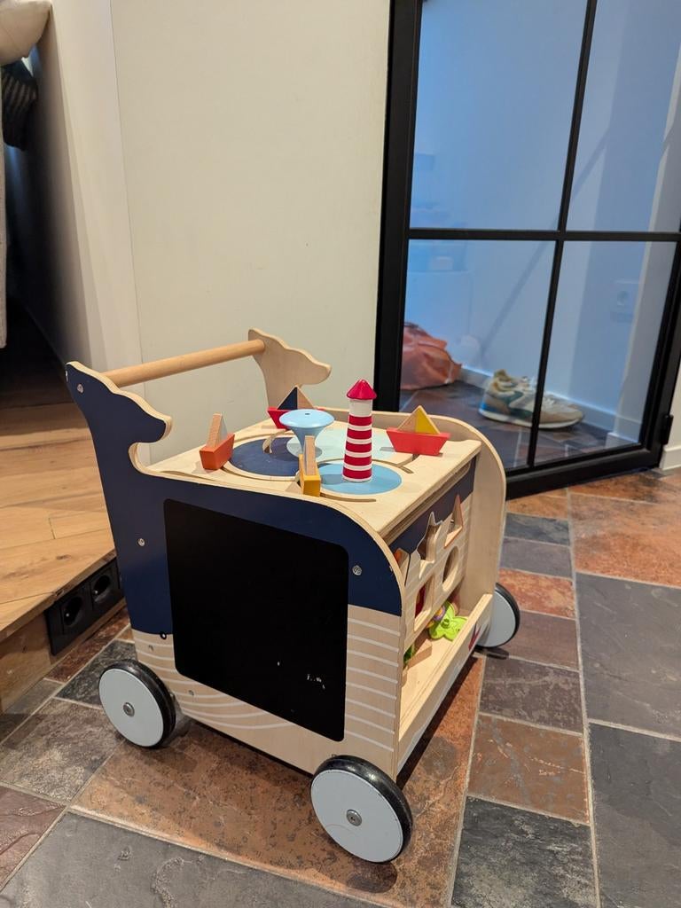 Small foot houten baby walker for first steps, Kinderen en Baby's, Ophalen, Gebruikt, Duw- of Trekspeelgoed
