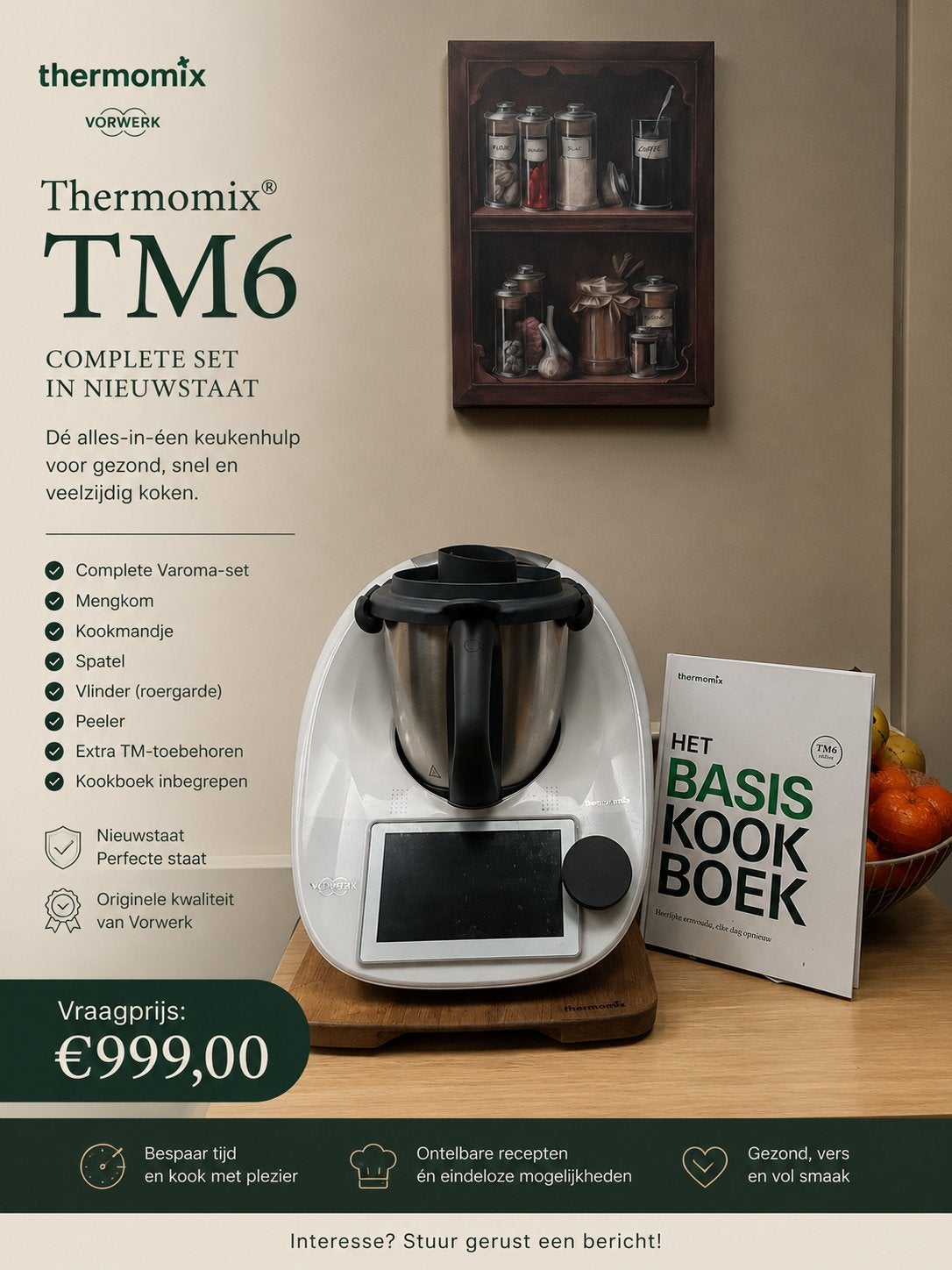 Vorwerk Thermomix TM6 – Complete set in nieuwstaat, Elektronische apparatuur, Keukenmixers, Nieuw, Ophalen