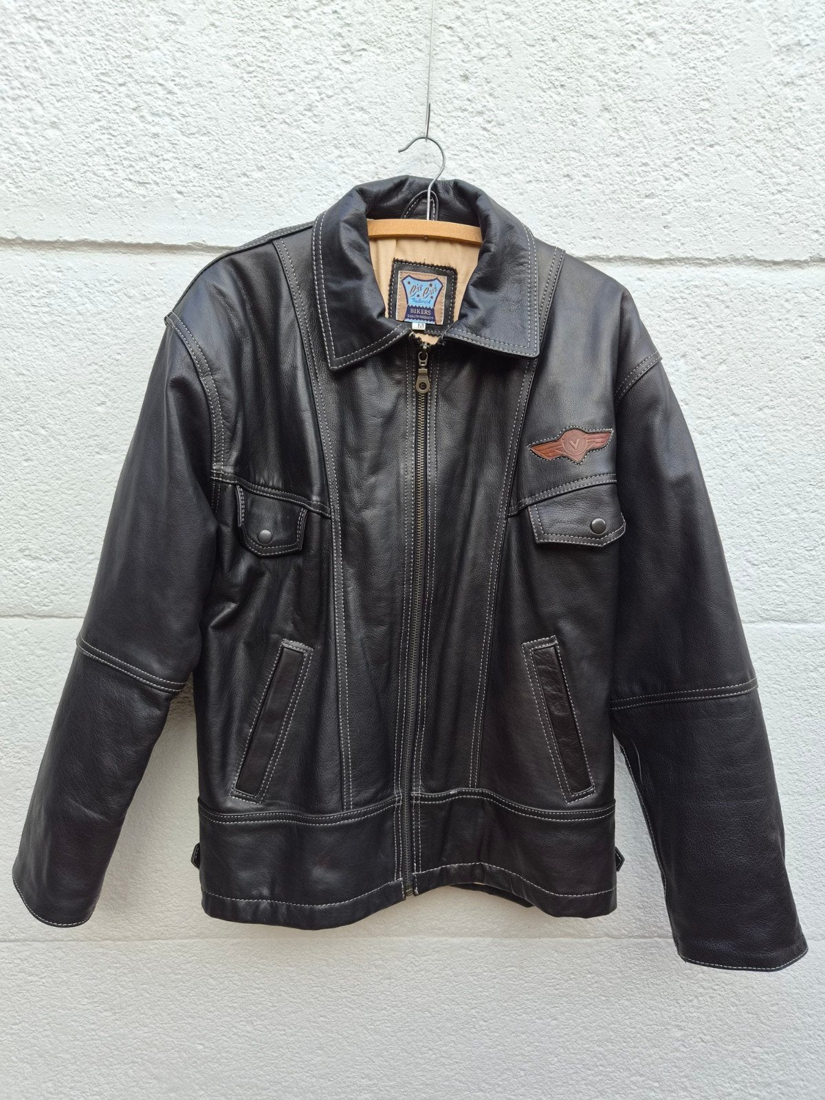 Vintage Bikerjack lederen Kawasaki  vest  maat M , 180€, Bikers (quality products)  Ciri Cui, Heren, Jas | leer, Ophalen of Verzenden