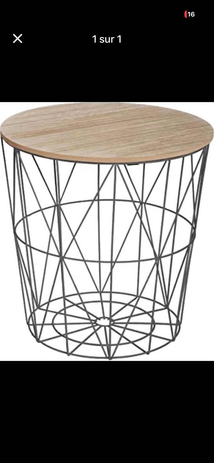 Table d’appoint , panier, Enlèvement, Comme neuf