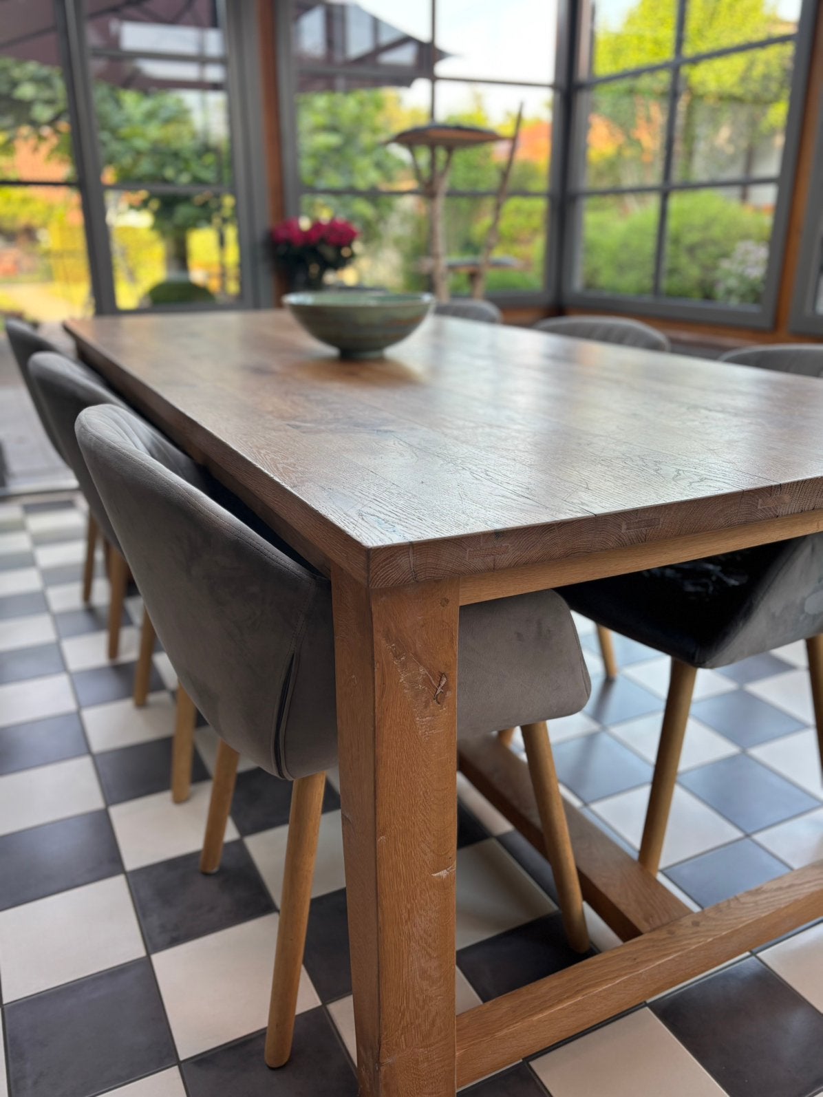 Massieve eiken eettafel, Ophalen, Eikenhout, Zo goed als nieuw, Vijf personen of meer