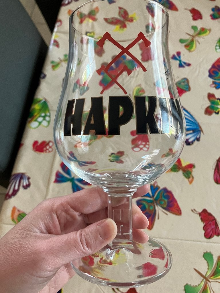 Bierglas Hapkin, Verzamelen, Ophalen of Verzenden, Bierglas