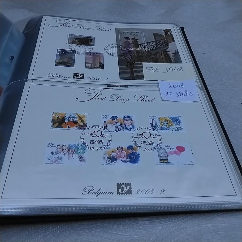 BELGIE FDS jaar 2003 volledig, 25 stuks., Postzegels en Munten, Ophalen of Verzenden