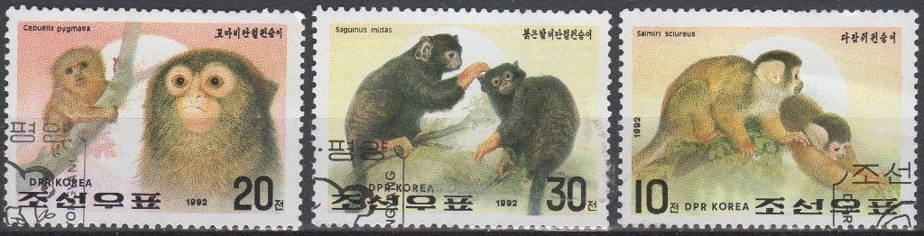 Noord Korea - Apen - 1992, Verzenden, Gestempeld