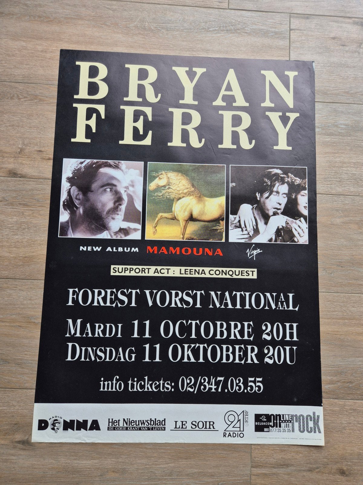 Affiche du concert Bryan Ferry Forest Forest Forest National, Enlèvement ou Envoi, Comme neuf, Musique