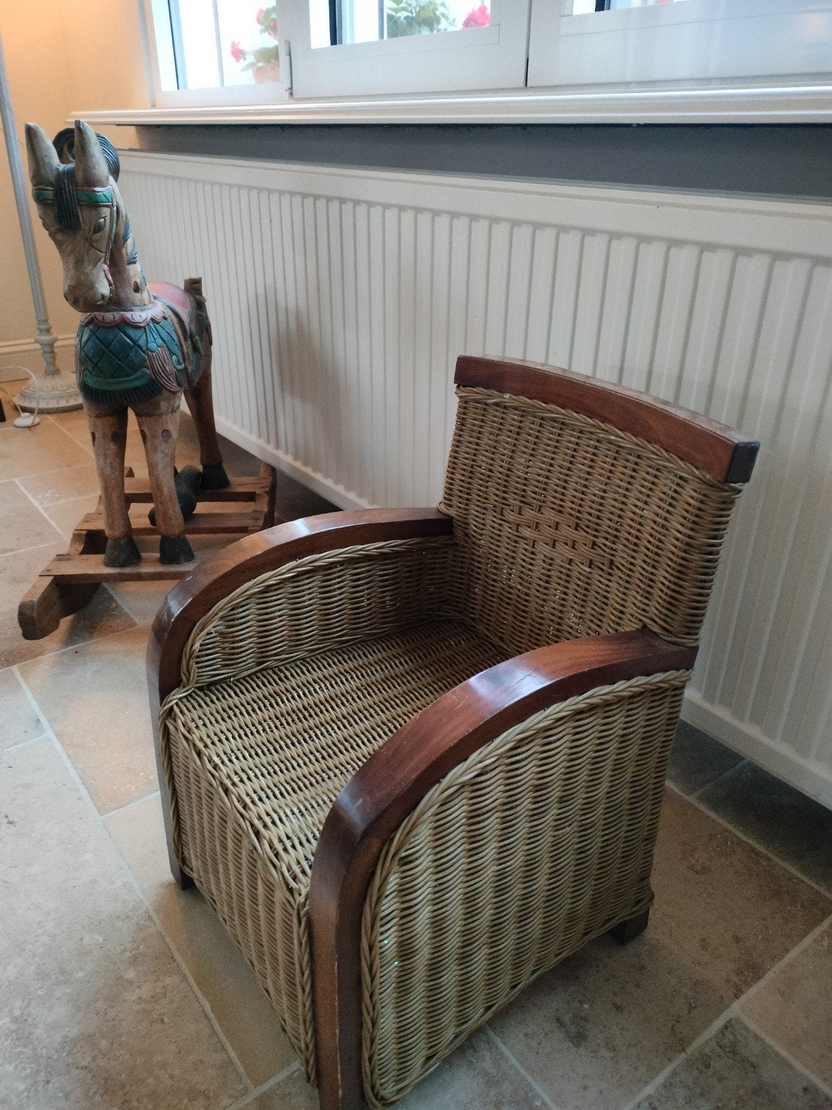 chaise en rotin antique, siège pour enfant, Enlèvement