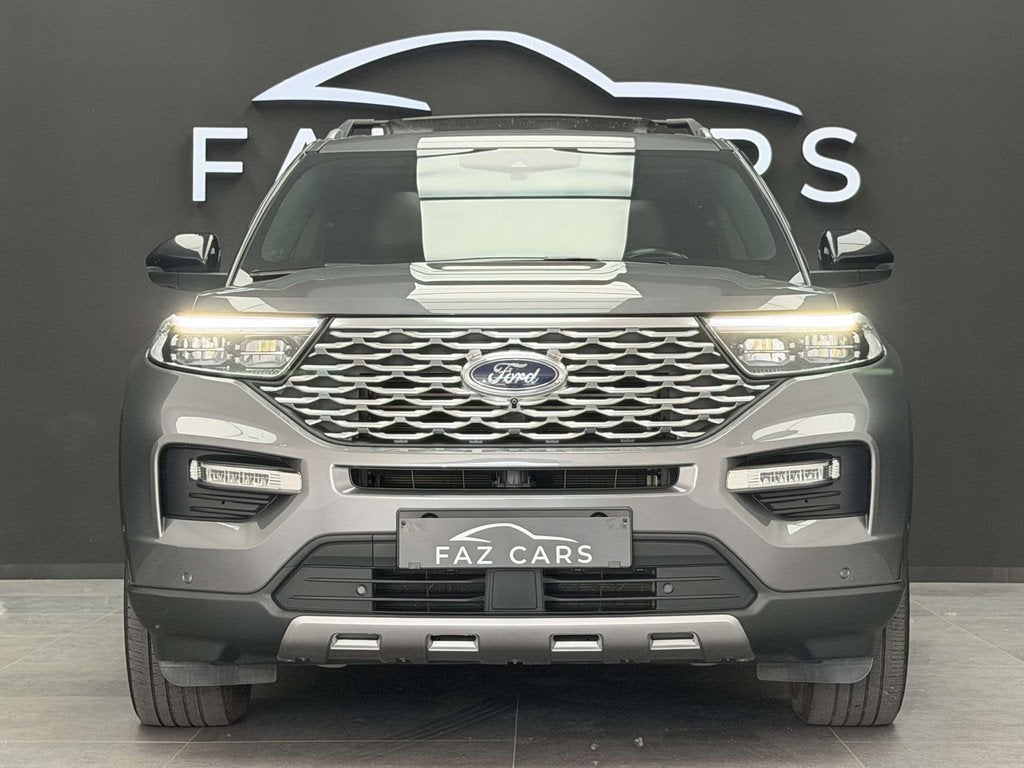 Ford Explorer PHEV 3.0 EcoBoost AWD Platinum * 7 PLACES + TV, Autos, Ford, Cuir, Argent ou Gris, Entreprise, 7 places