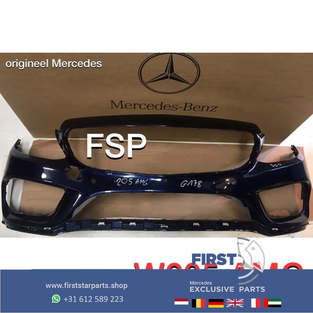 W205 AMG VOORBUMPER Mercedes C Klasse BLAUW 2014-2018 ORIGIN, Utilisé, -, Avant, -