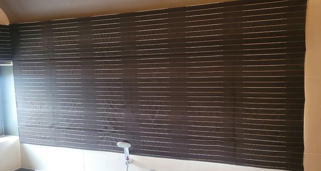 Vouwgordijn bruin B225cm x H103cm, Huis en Inrichting, Ophalen, Bruin, Vouwgordijn, Isolerend