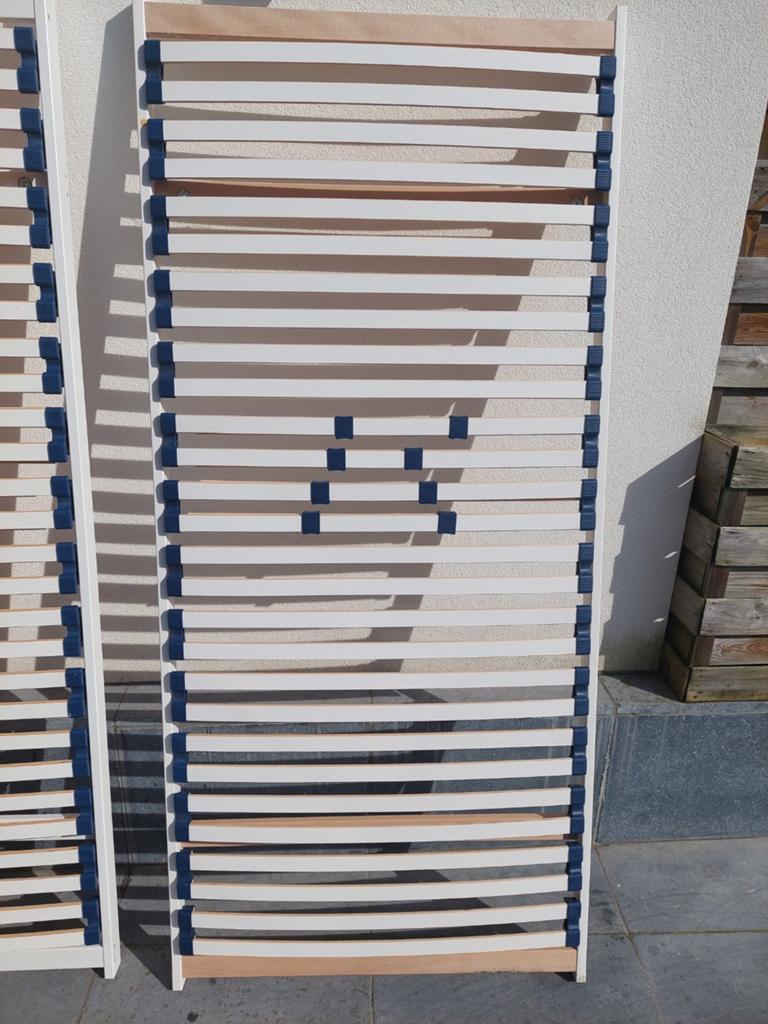 Twee lattenbodems, Maison & Meubles, Enlèvement, Utilisé, Une personne, Sommier