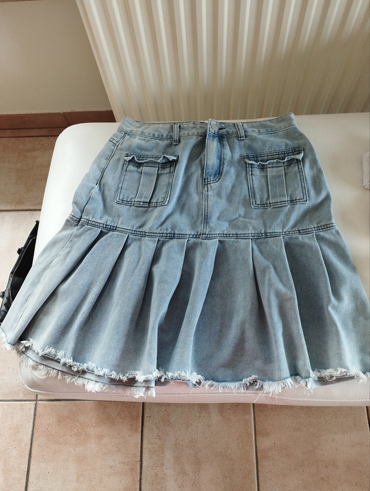 jeans rok, Kleding | Dames, Ophalen, Blauw, Maat 42/44 (L), Knielengte