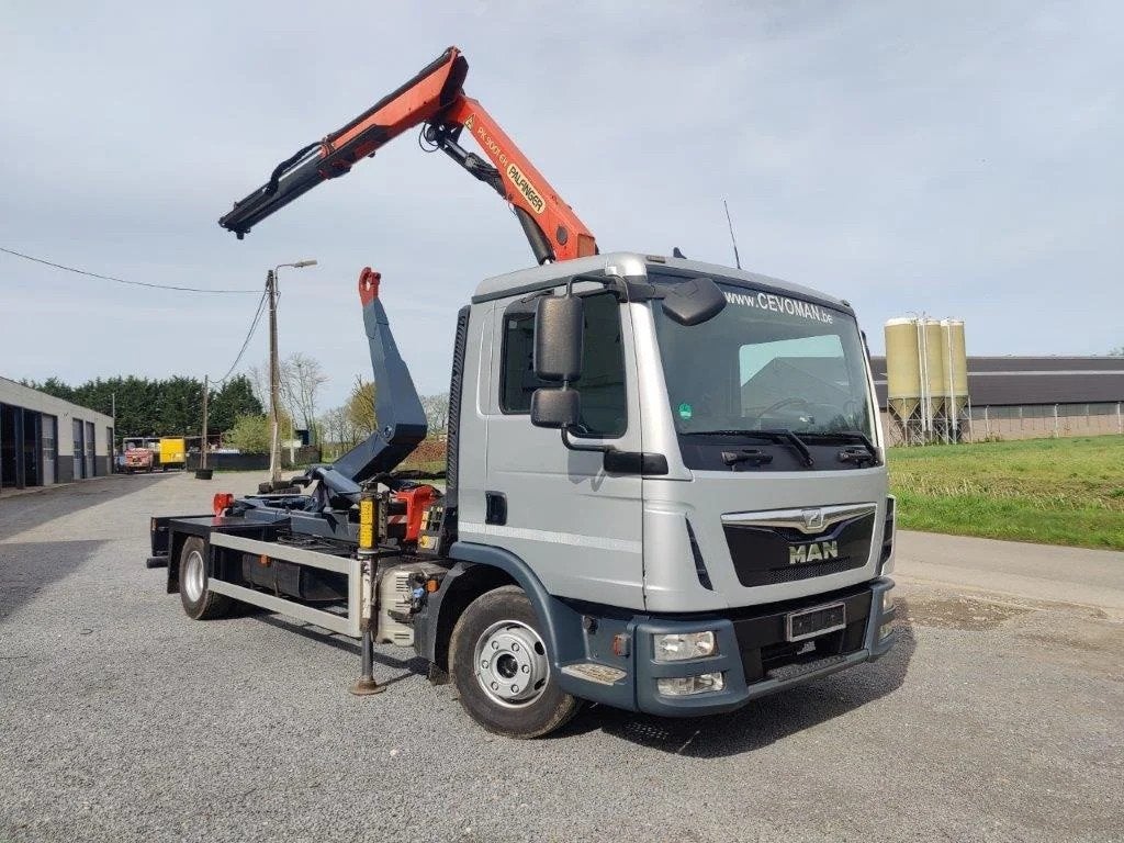 MAN TGL 12.250 Containersysteem met kraan Palfinger PK9001 +, 250 ch, Argent ou Gris, Achat, Euro 6