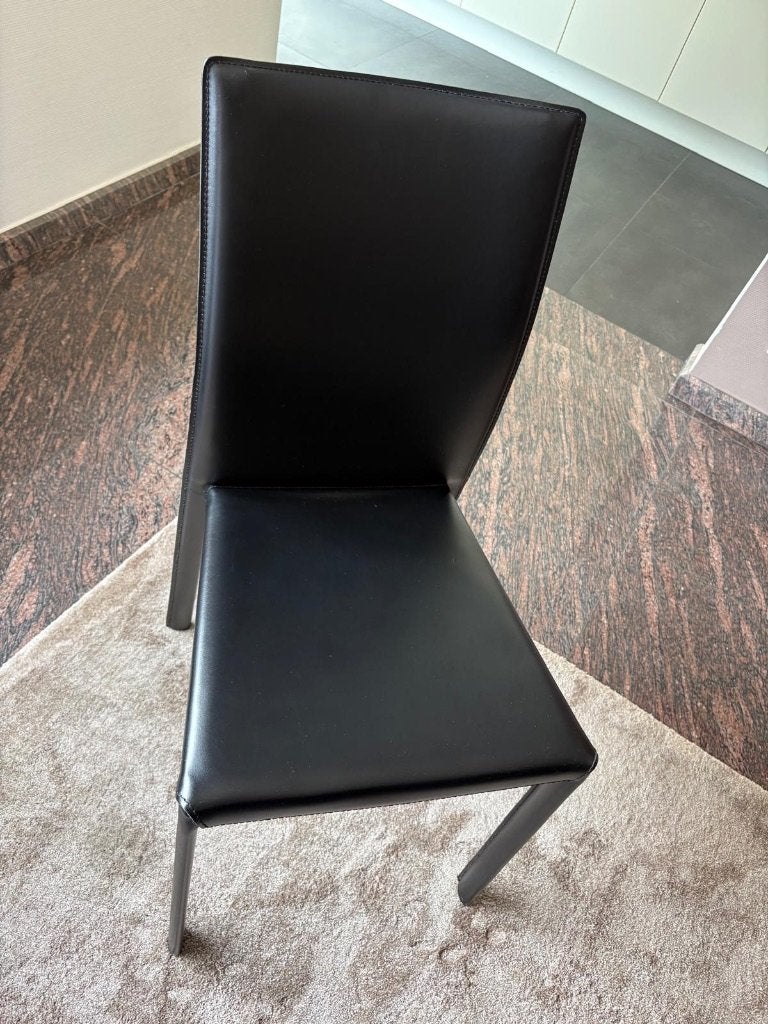 6 lederen stoelen eettafel, Ophalen, Zo goed als nieuw