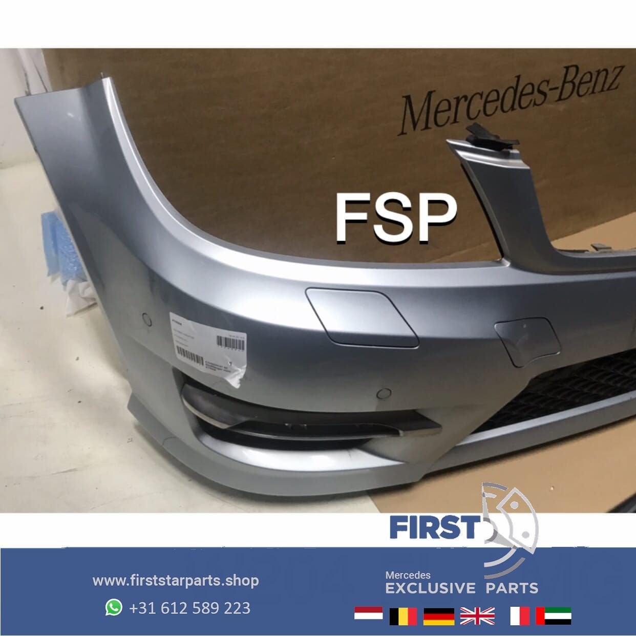 W204 S204 AMG VOORBUMPER COMPLEET Mercedes C Klasse 2010-201, Gebruikt, -, Voor, Ophalen of Verzenden