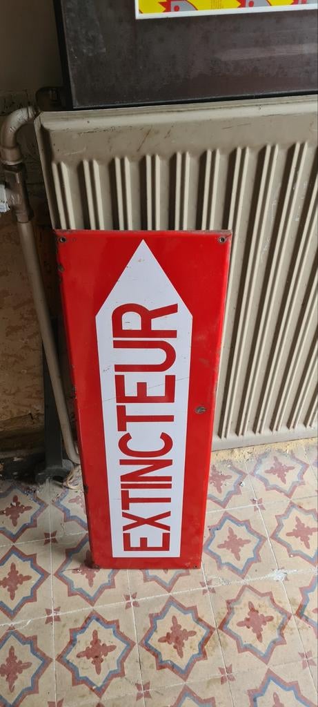 Plaque emaillee extincteur, Collections, Enlèvement ou Envoi
