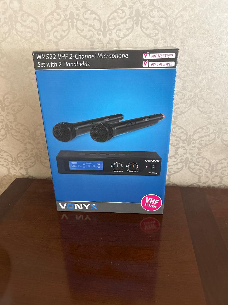 Vonyx WM522 VHF draadloze microfoonset, Audio, Tv en Foto, Karaoke-apparatuur, Ophalen, Nieuw, Microfoon(s)