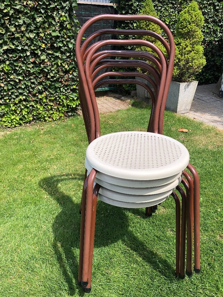 Stapelstoelen  11 stuks, Maison & Meubles, Synthétique, Thonet, Comme neuf, Brun
