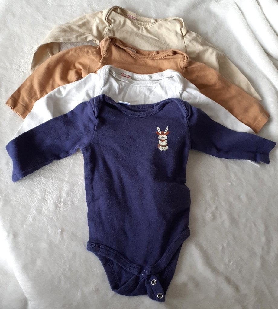 Baby romper set 4 rompers met lange mouwen Lupilu 62-68, Ophalen of Verzenden, Nieuw, Jongetje of Meisje, Nacht- of Onderkleding