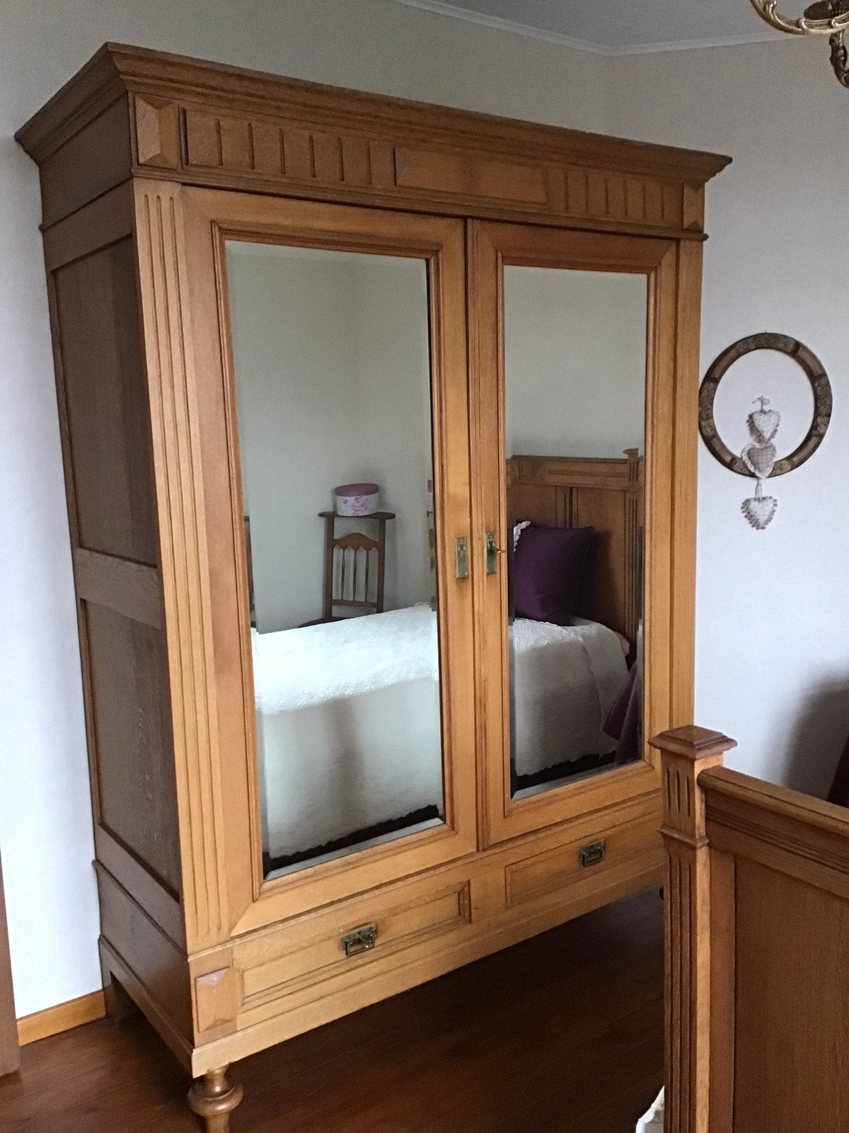 Garde robe ancienne en bois, Maison & Meubles, Enlèvement, Utilisé, 200 cm ou plus, Chêne