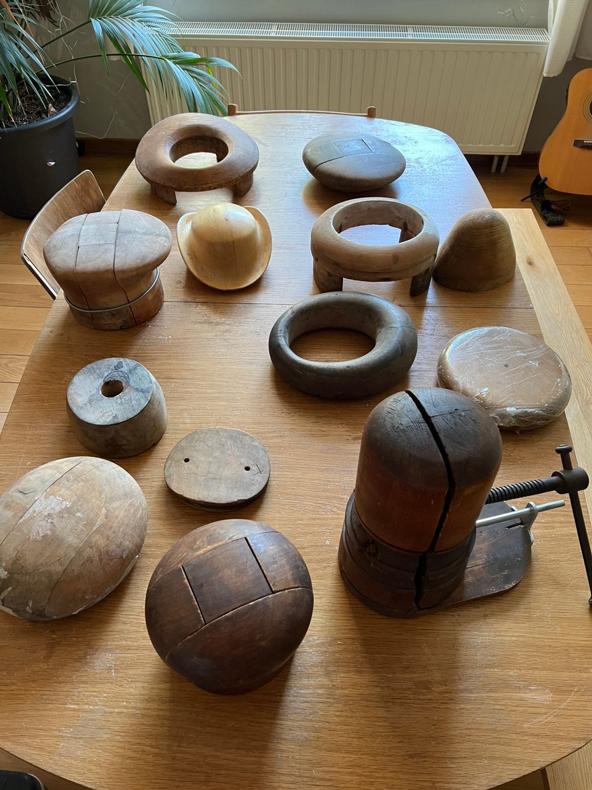 lot de formes à chapeaux / moules de chapelier en bois, Enlèvement