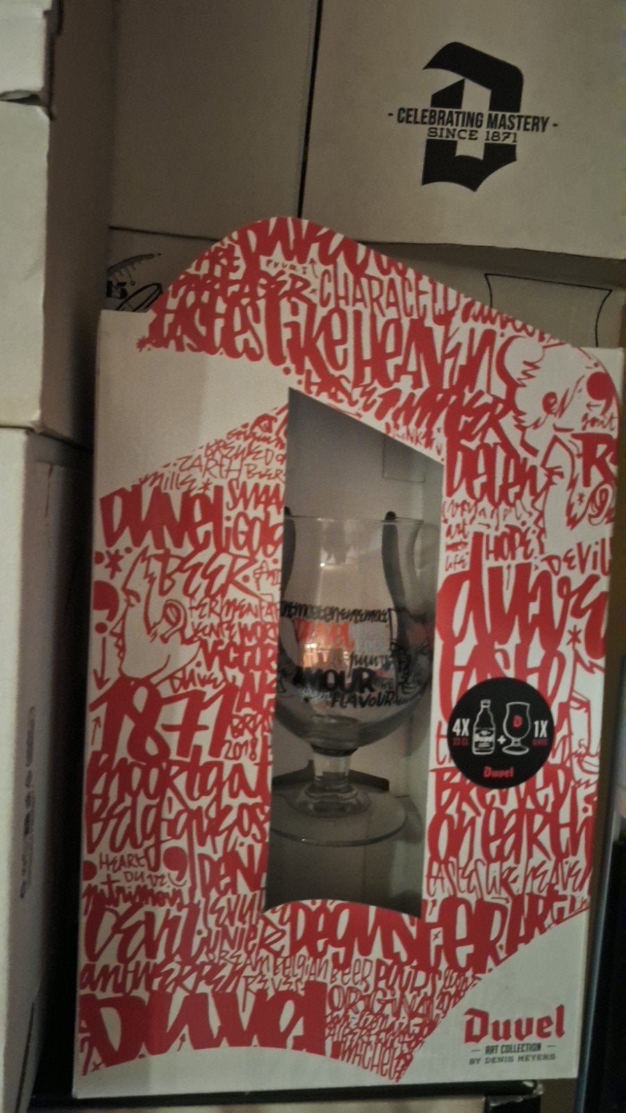 Duvel Denis Meyers Box, Verzamelen, Biermerken, Ophalen of Verzenden, Nieuw, Flesje(s), Duvel