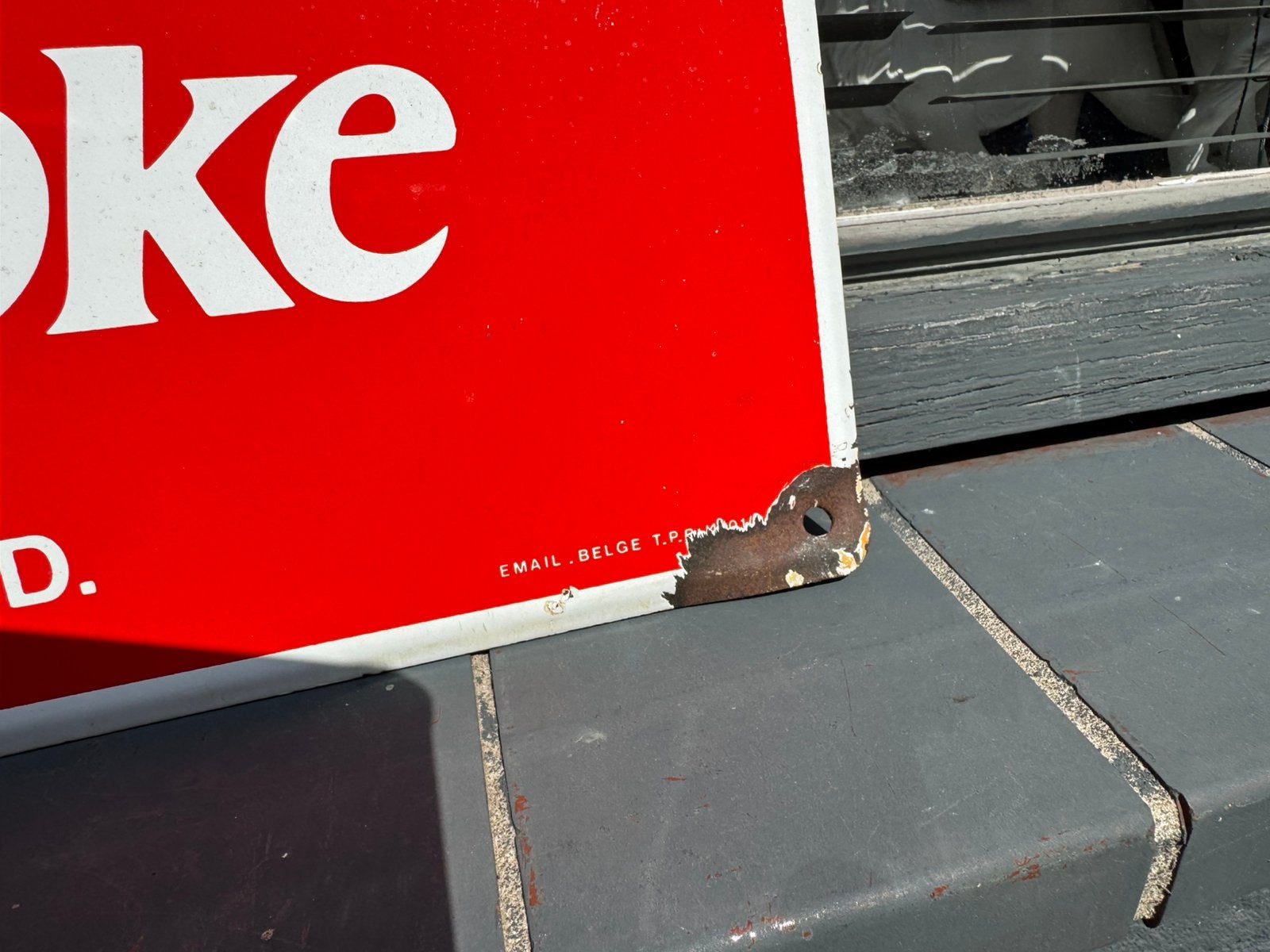 Panneau publicitaire en émail Coca Cola, Panneau publicitaire, Enlèvement ou Envoi, ., Utilisé